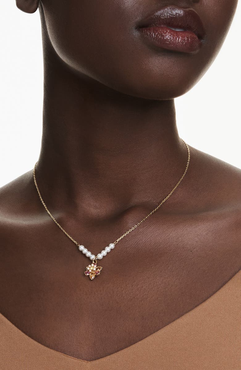 Swarovski Idyllia Pendant Necklace, Alternate, color, Gold/ Multi