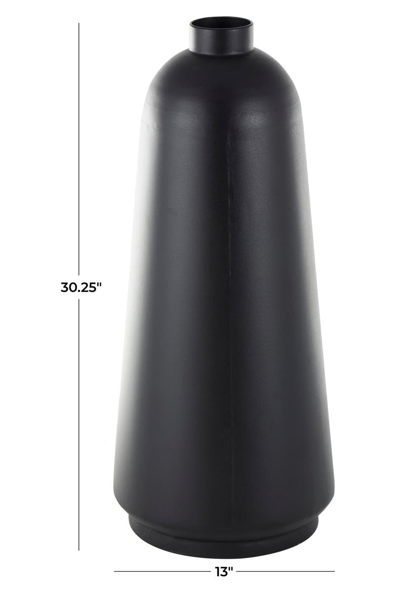 Black Metal Vase, Alternate, color, BLACK
