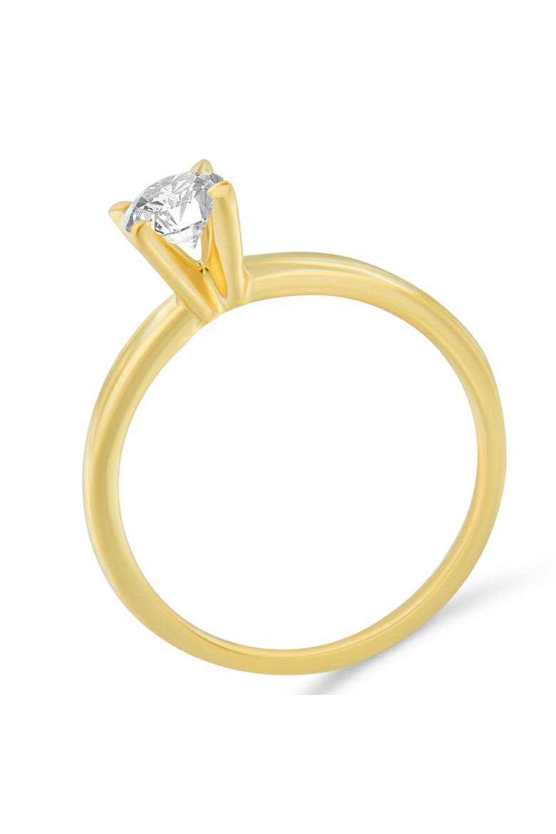 GIA Certified 14k Gold 1/2 Cttw Diamond Solitaire Engagement Ring, Alternate, color, Yellow Gold