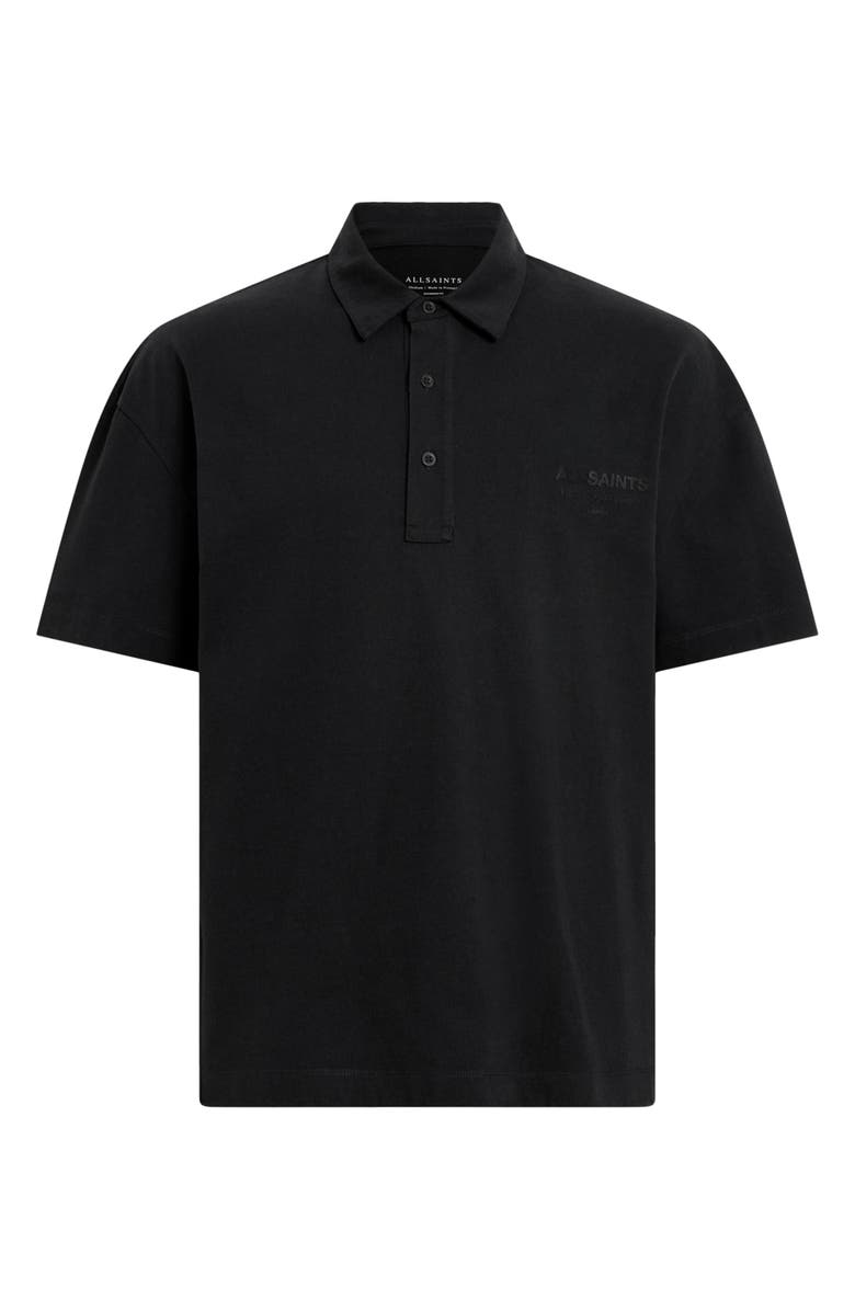 AllSaints Xander Logo Graphic Polo, Alternate, color, Jet Black