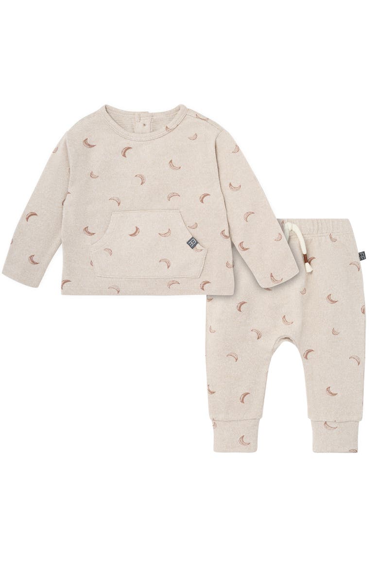 Brushed Hacci Top and Pant Set, Main, color, Oatmeal Moon