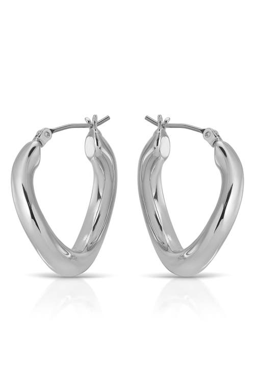 Ettika Curved Classic Hoop Earrings In Metallic