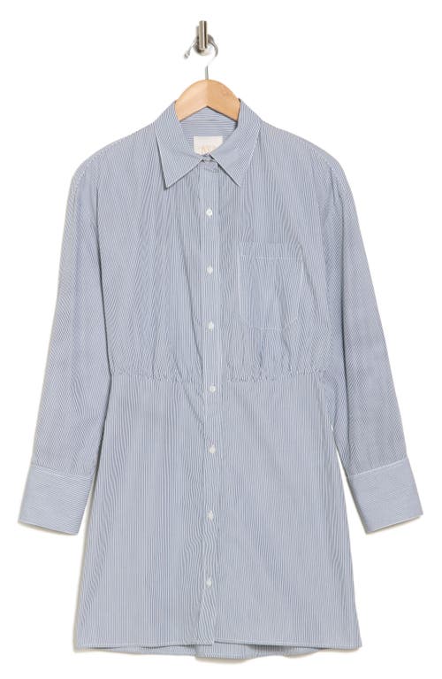 Twp Devon Pinstripe Shirtdress In Gray