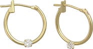 CANDELA JEWELRY 14K Yellow Gold Cubic Zirconia Huggie Hoop Earrings