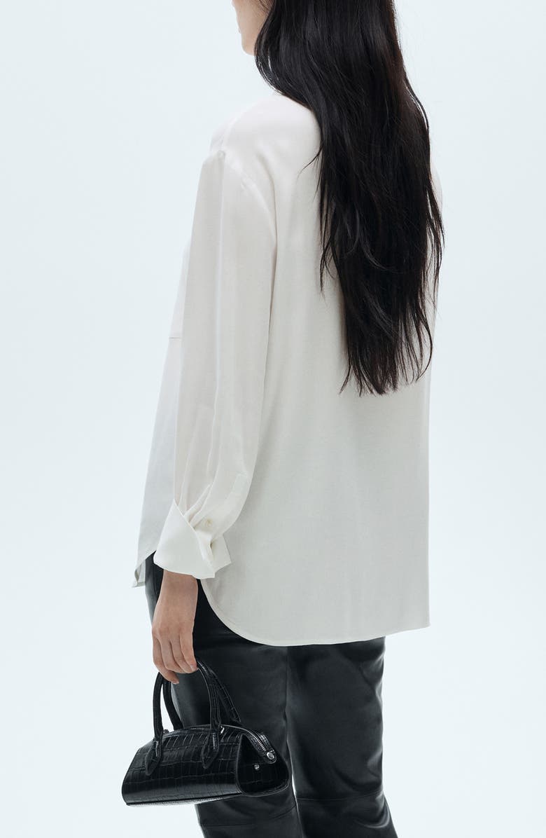 MANGO Flowy Button-Up Shirt, Alternate, color, 