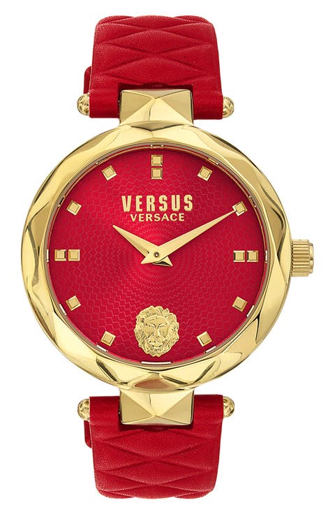 Covent Garden Leather Strap Watch, 36mm