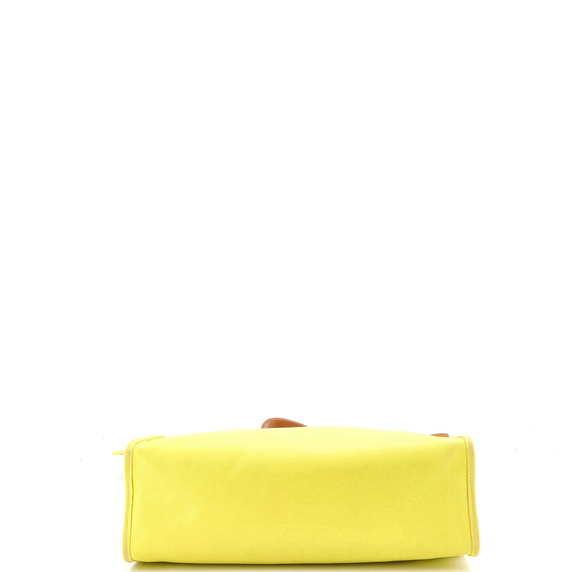 Pre-Owned Hermes Herbag Zip Berline Vache Canvas and Leather 31, Alternate, color, Jaune Citron