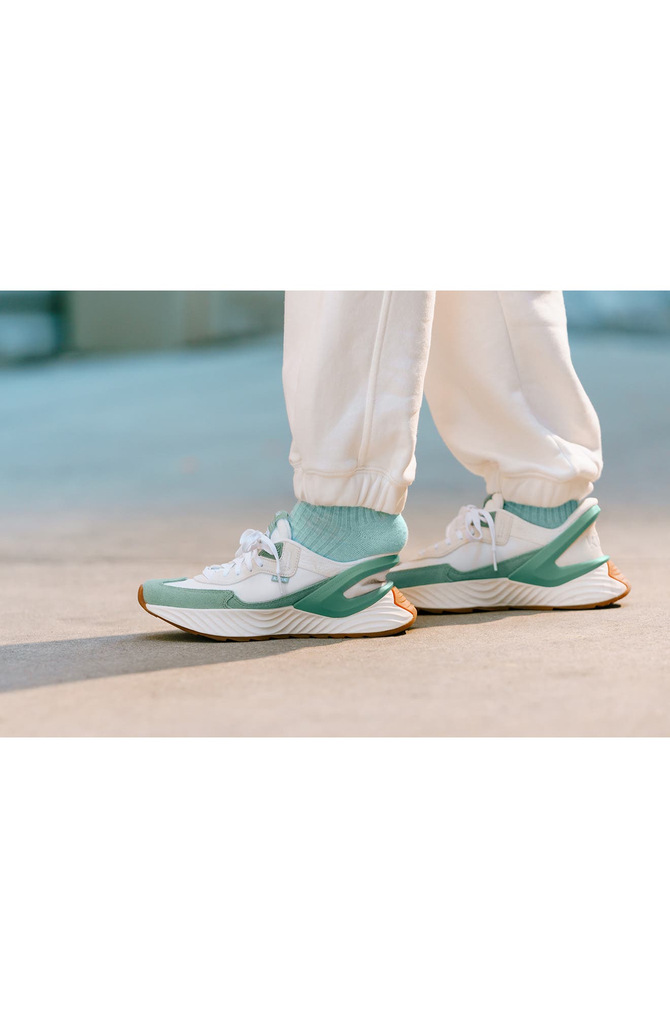 Monaco Hands-Free Sneaker, Alternate, color, WHITE/ICEBERG GREEN