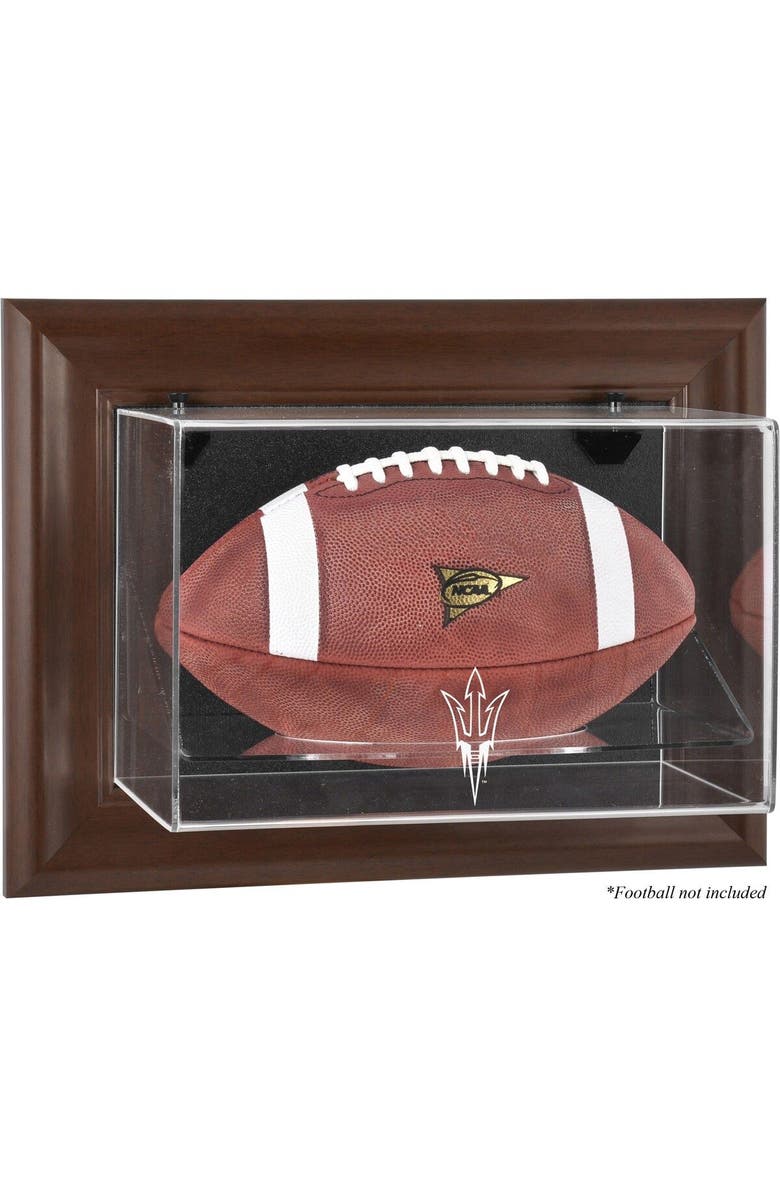 FANATICS AUTHENTIC Arizona State Sun Devils Brown Framed Wall-Mountable Football Display Case, Main, color, 