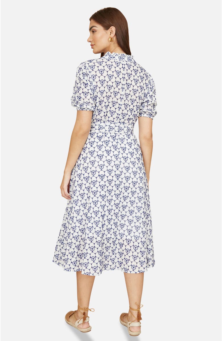 Yumi Broderie Anglaise Midi Shirt Dress, Alternate, color, Cool White