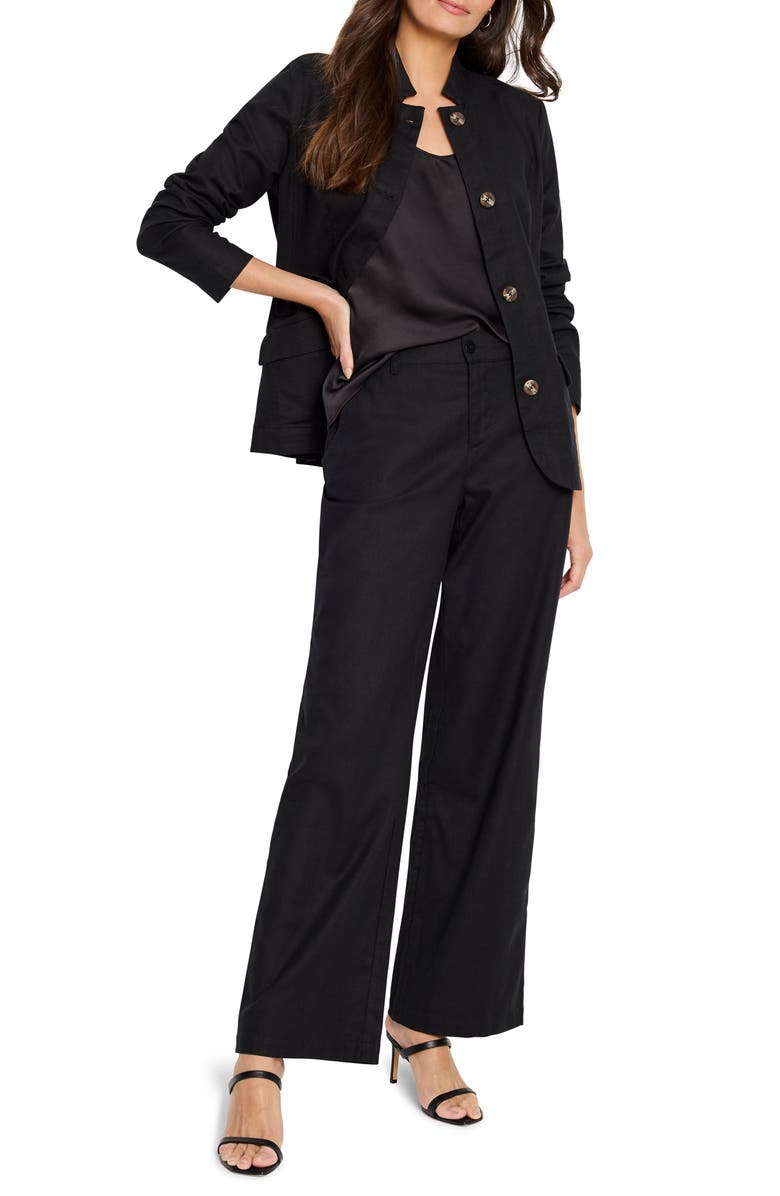 NIC+ZOE Ava Cotton & Linen Blazer, Alternate, color, Black Onyx