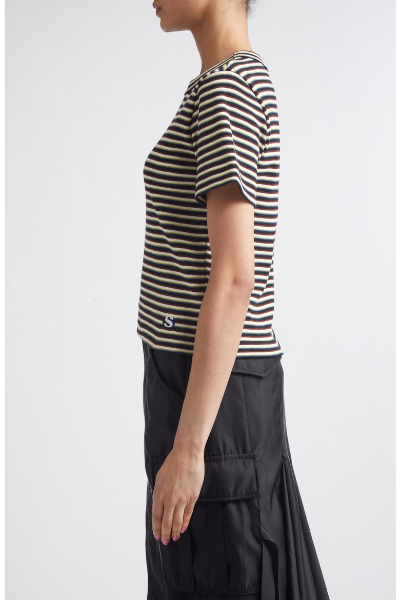 Stripe Rib Cotton T-Shirt, Alternate, color, YELLOW