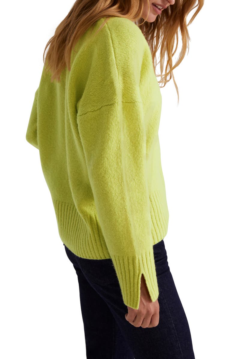 Favorite Daughter The William V-Neck Wool & Cashmere Blend Sweater, Alternate, color, Citron
