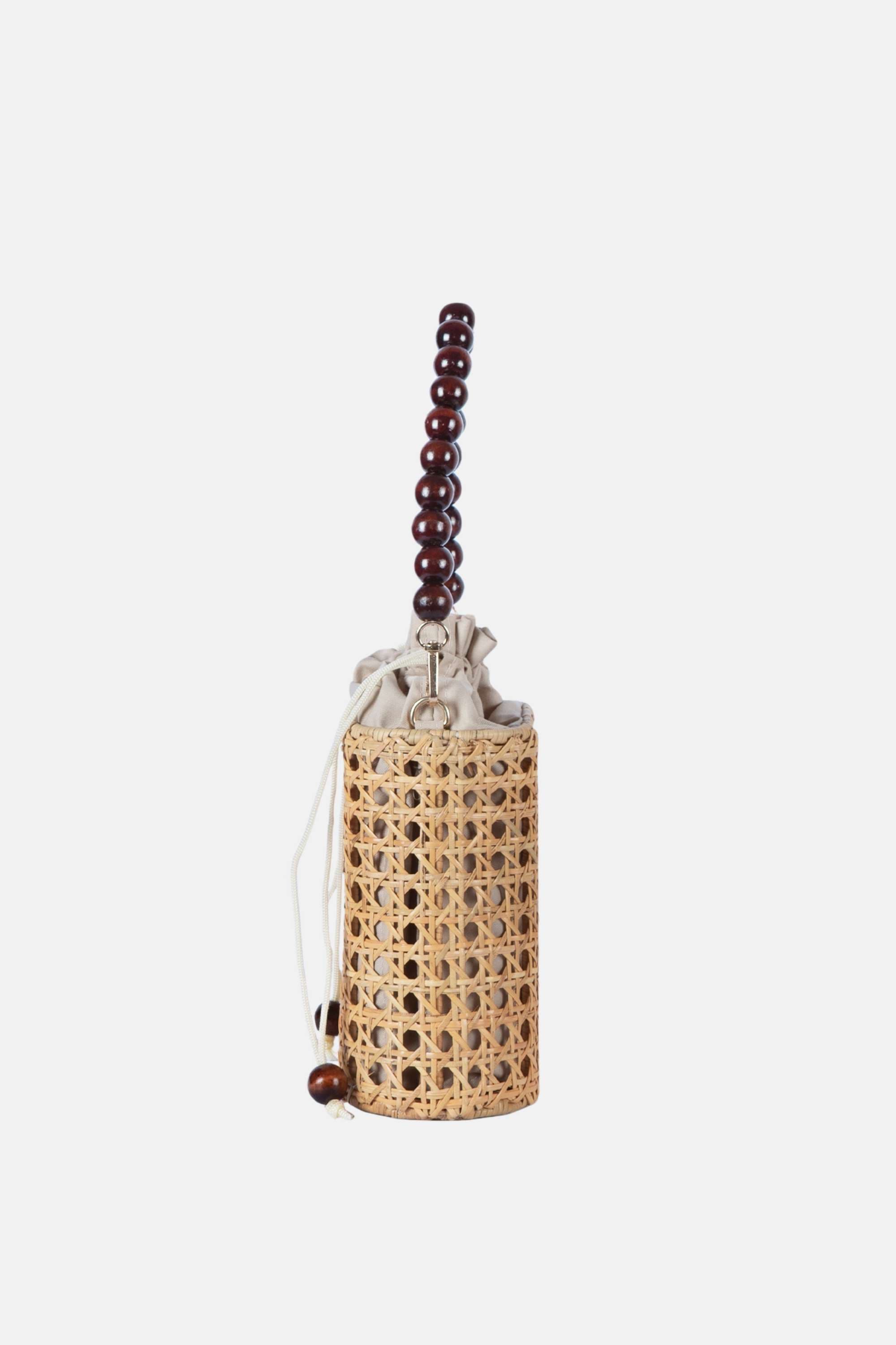 Amalfi Wood Bead Handle Cane Satchel Bag, Alternate, color, Natural/Wood Bead