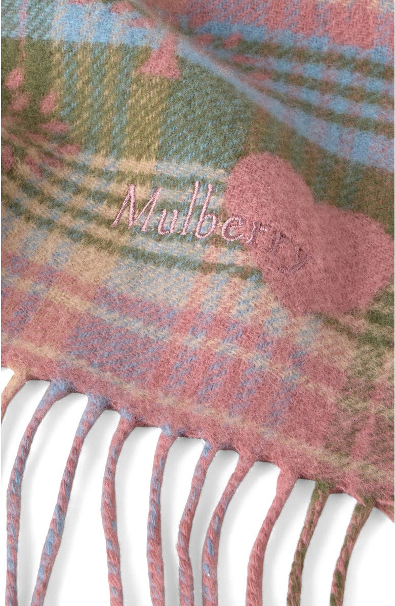 Mulberry Heritage Check & Heart Scarf, Alternate, color, 
