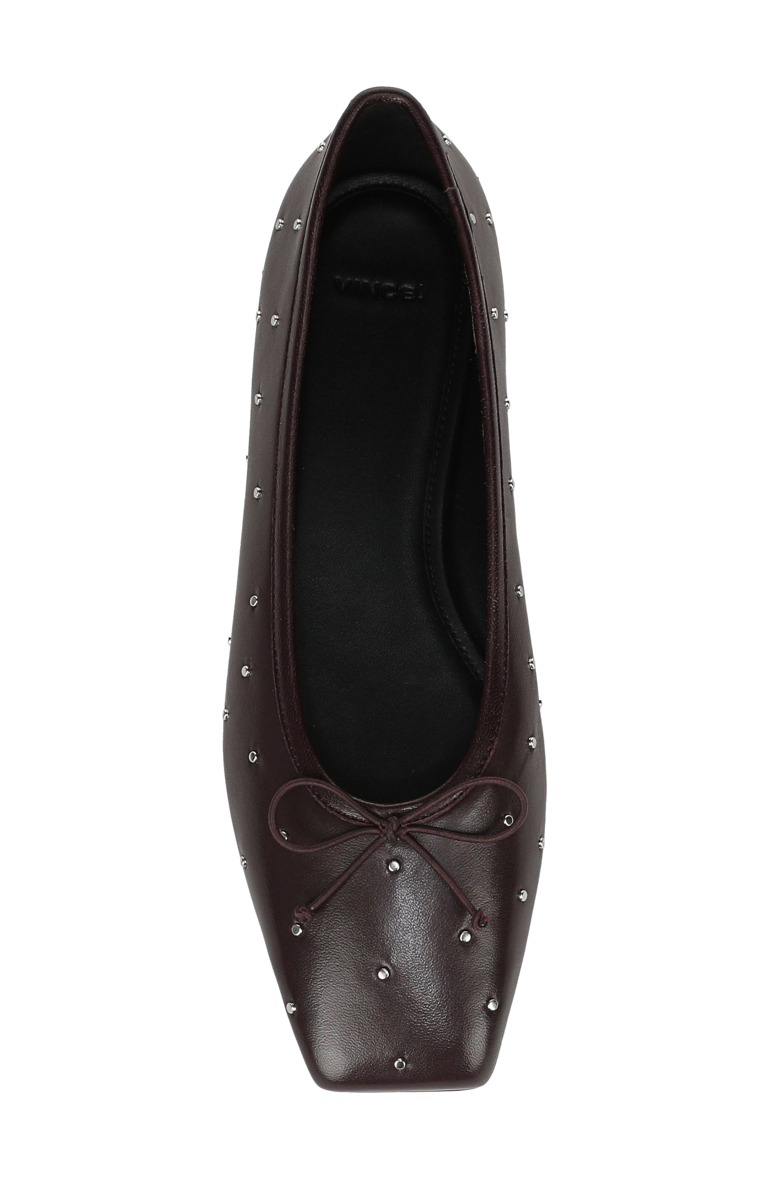 Darla Studded Flat, Alternate, color, DARK GANACHE LEATHER
