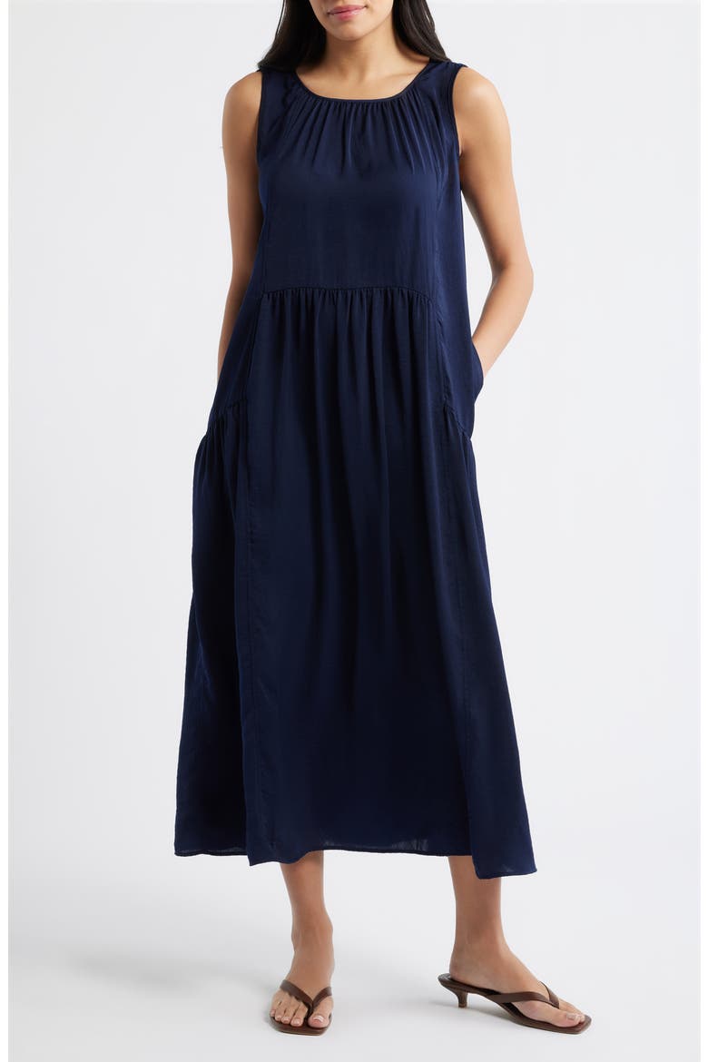 Sleeveless Maxi Dress, Main, color, NAVY