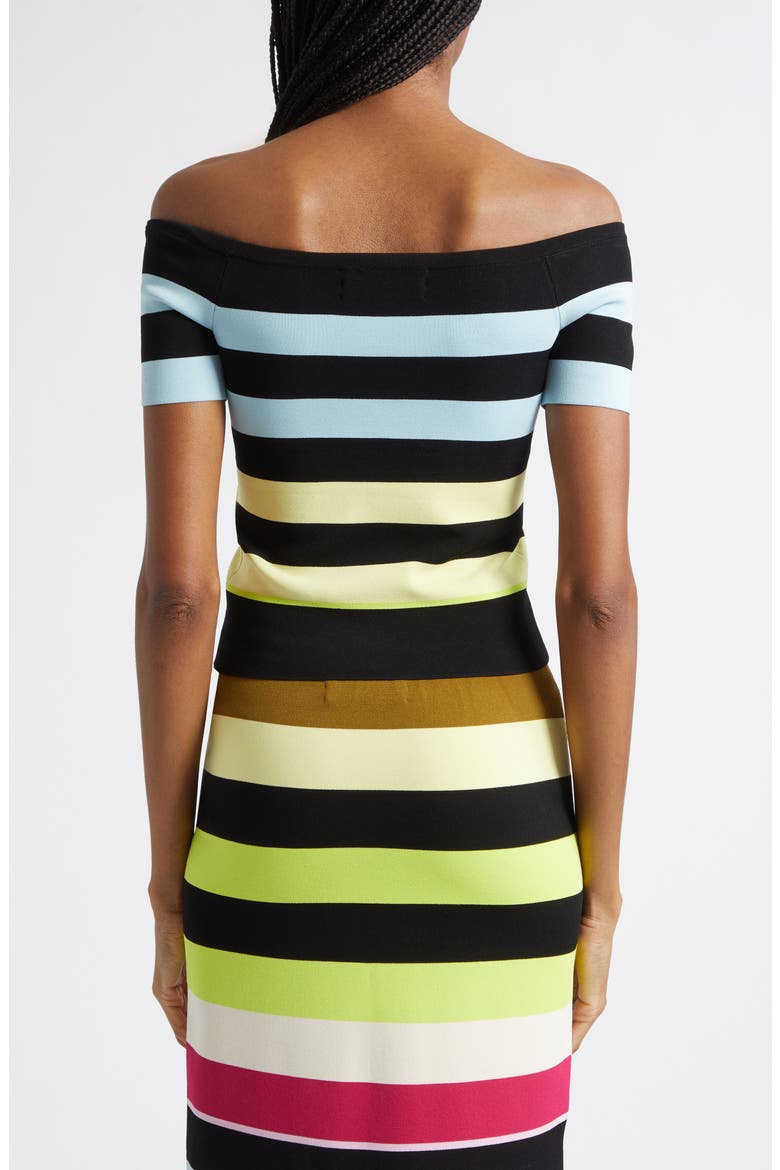 Stripe Off the Shoulder Knit Top, Alternate, color, HAZE MULTI