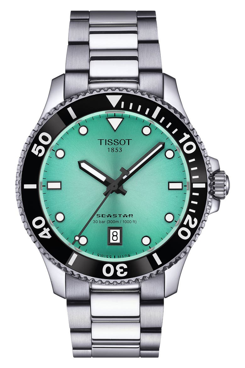 Seastar 1000 Turquoise Dial Bracelet Watch, 40mm, Main, color, TURQUOISE