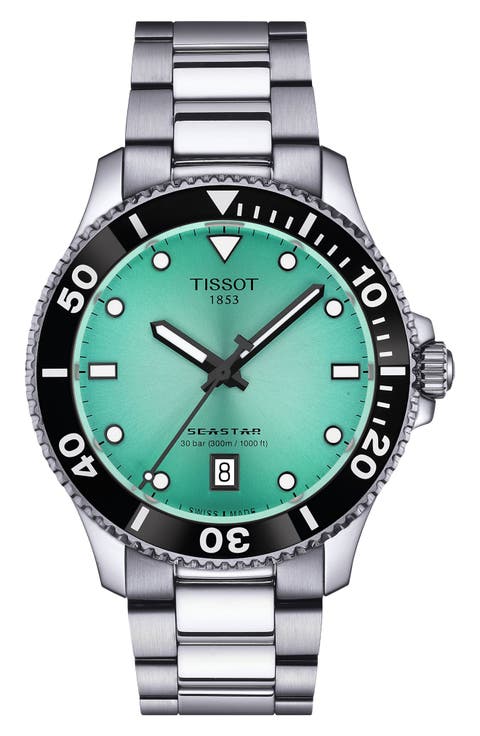 Seastar 1000 Turquoise Dial Bracelet Watch, 40mm