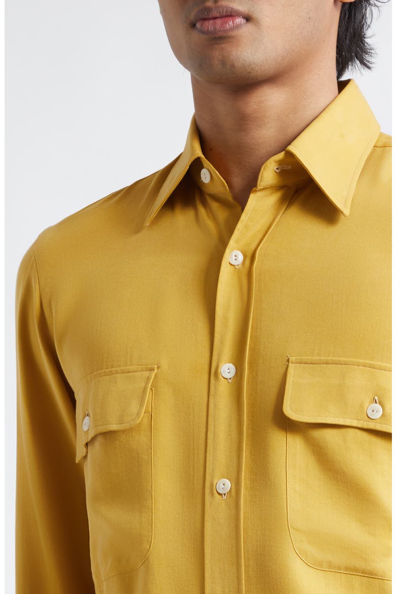 Button-Up Work Shirt, Alternate, color, MUSTARD