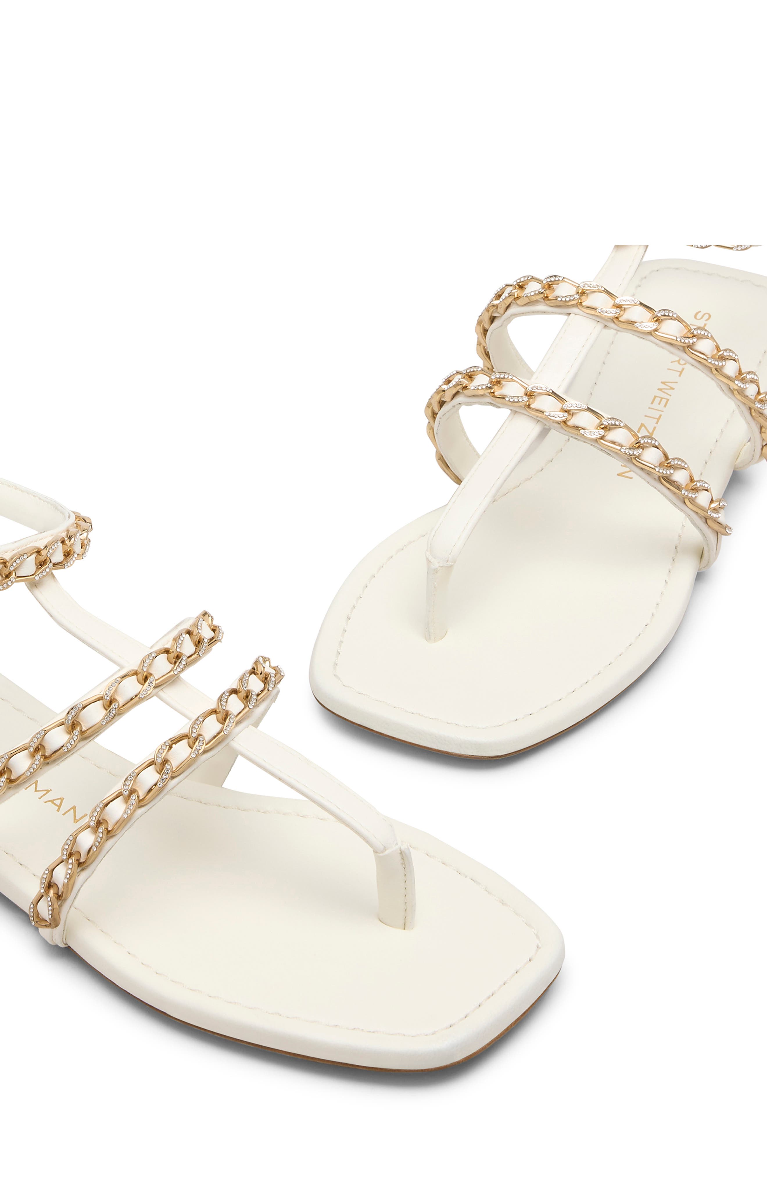 Stuart Weitzman Soluxe Crystal Sandal, Alternate, color, Cream