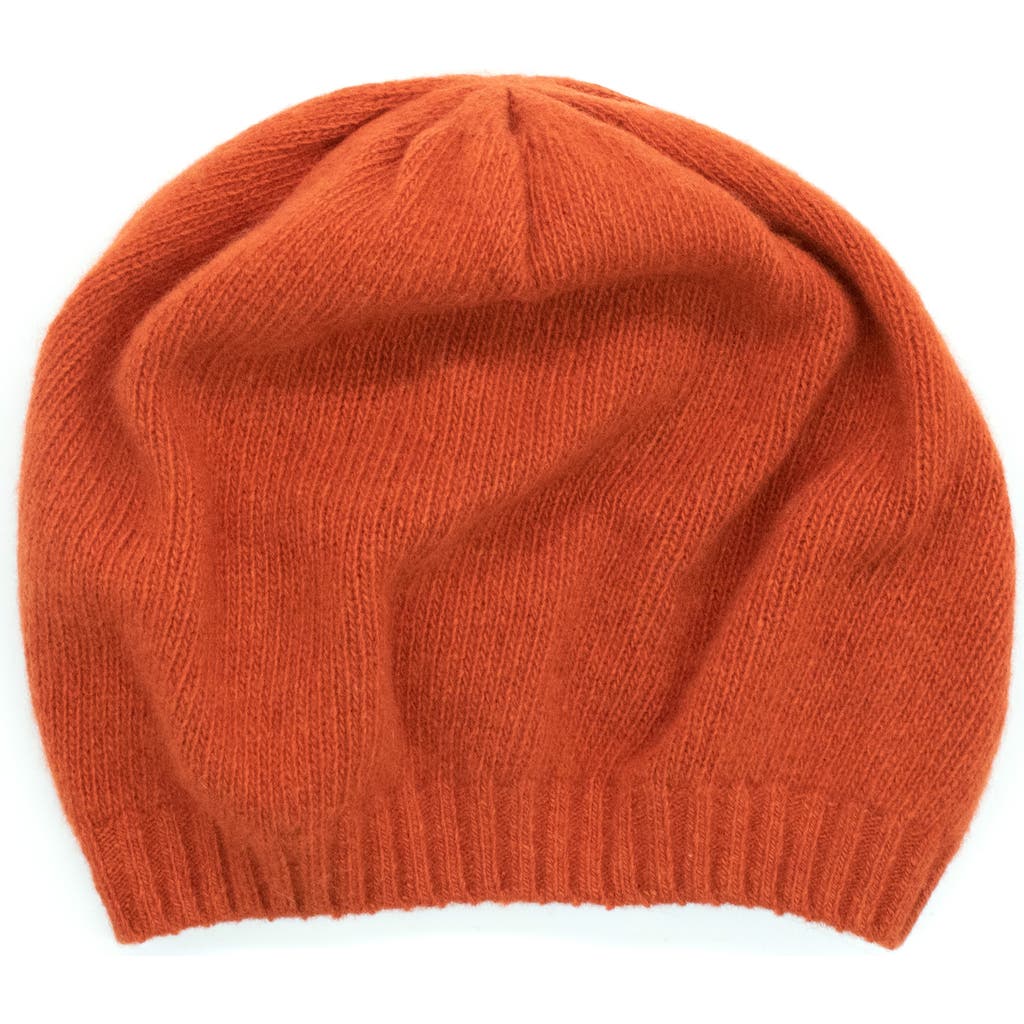 Portolano Solid Cashmere Beret In Orange