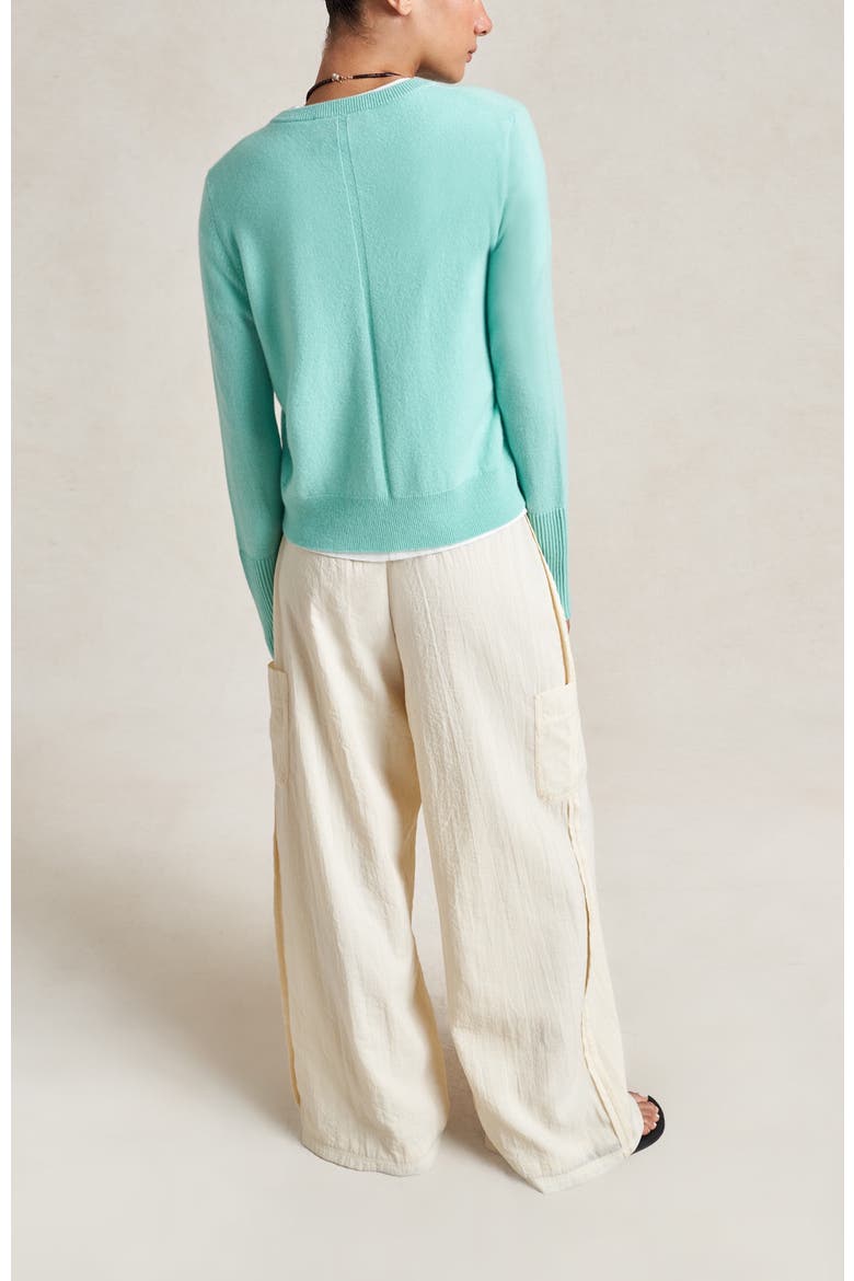 Solid Lean Lines Cardigan, Alternate, color, Aqua