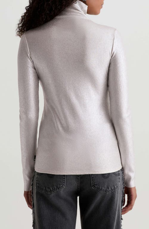 Ag Chels Metallic Rib Turtleneck Sweater In Gray