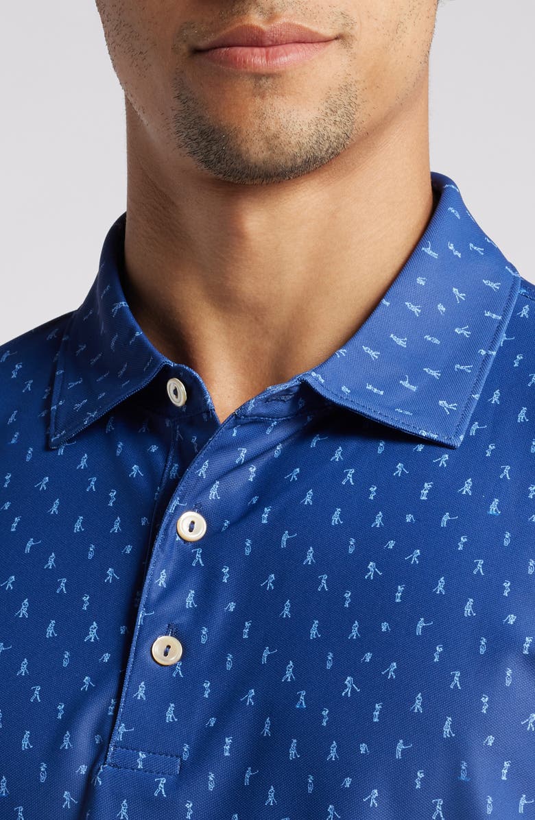 Peter Millar Fairway Par-Tee Golfer Print Performance Mesh Polo, Alternate, color,