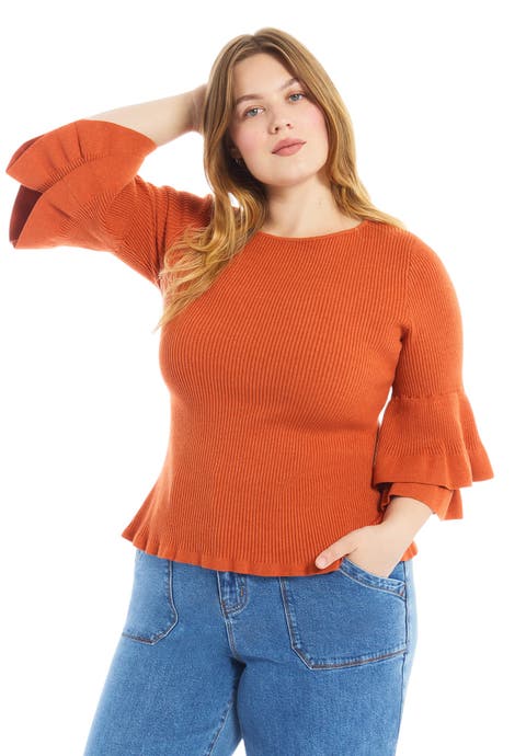 Ruffled Long Sleeve Sweater