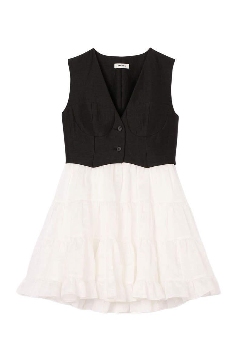 SANDRO Two-tone mini dress, Alternate, color, 