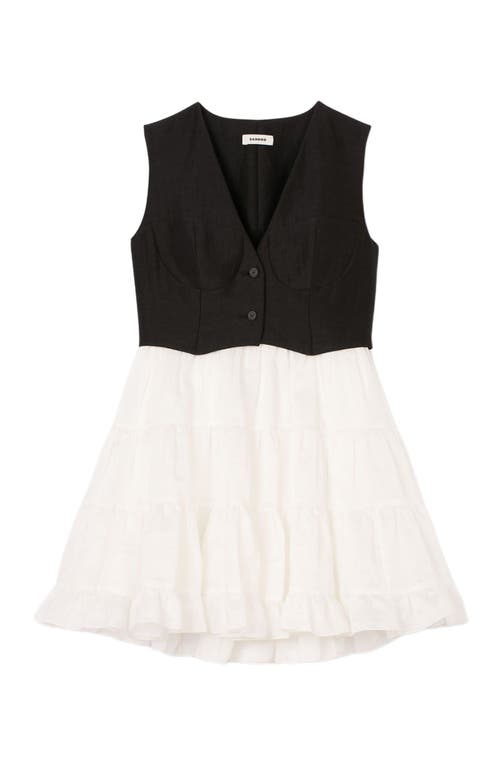 Sandro Two-tone Mini Dress In Multi