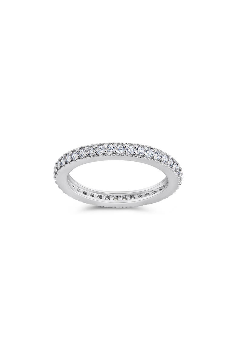 Thin Cubic Zirconia Band Ring, Main, color, SILVER/ CLEAR