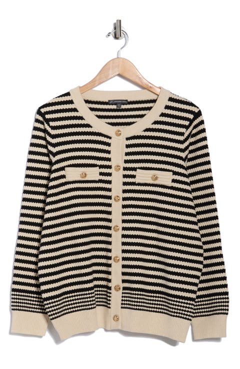 Stripe Cardigan (Plus)