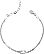 Spero London Sterling Silver Snake Chain Knot Bracelet