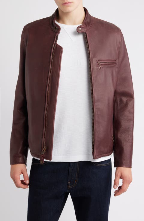 Café Racer Oil Tanned Leather Moto Jacket