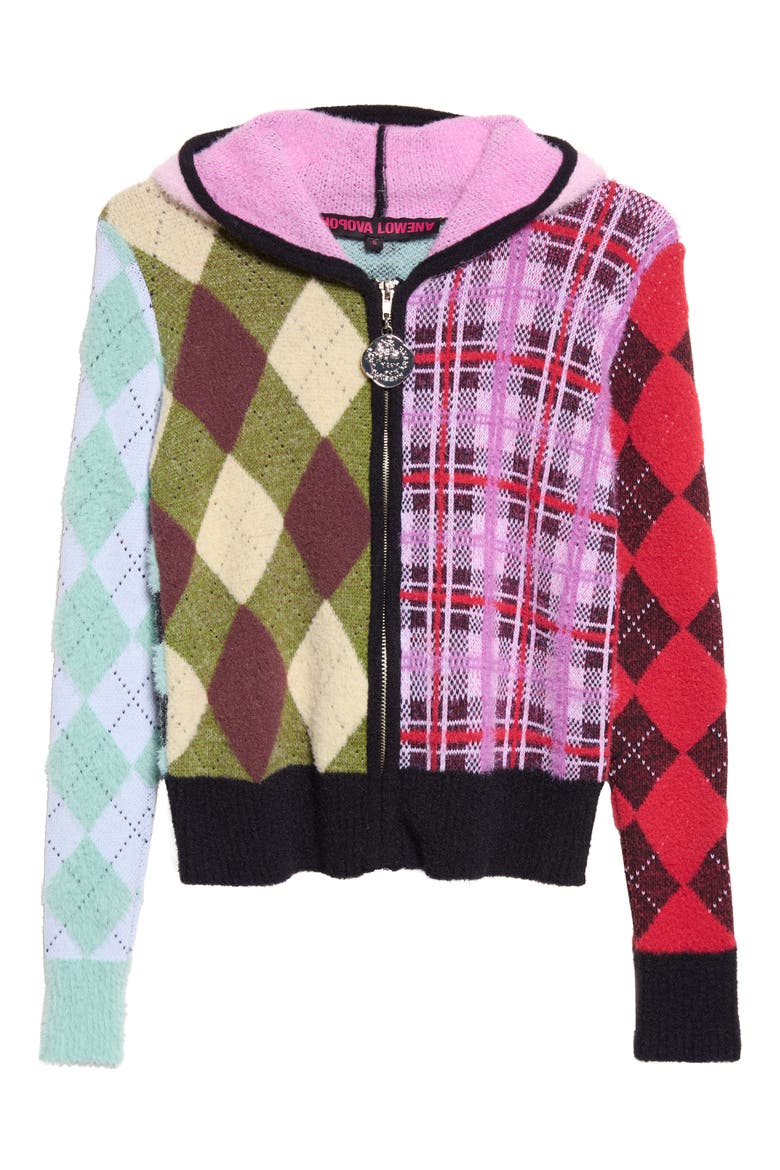 Farrago Zip-Up Cardigan, Main, color, PINK MULTI