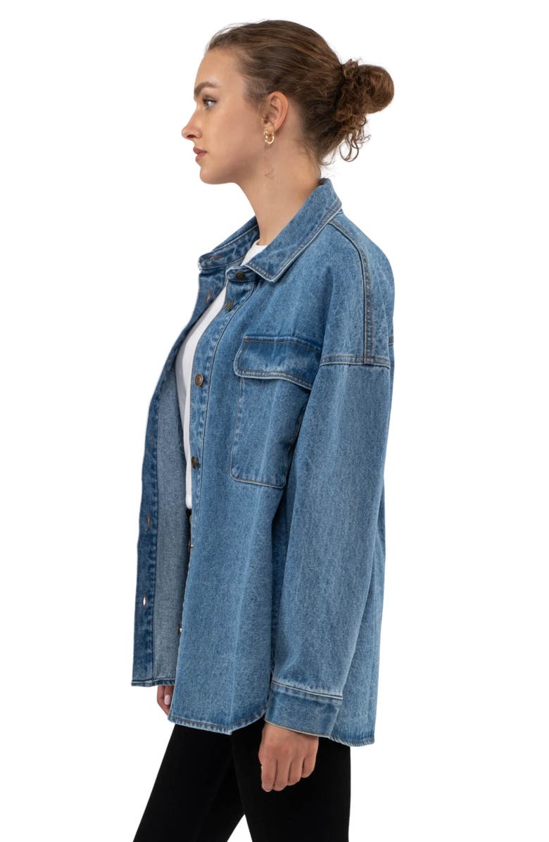 Blu Pepper Cotton Denim Shirt Jacket, Alternate, color, 