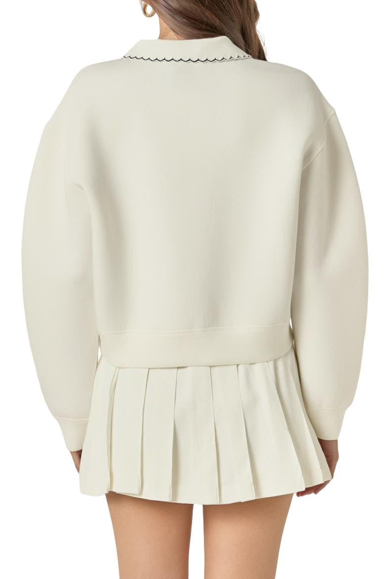 Point Collar Scuba Sweatshirt, Alternate, color, WHITE