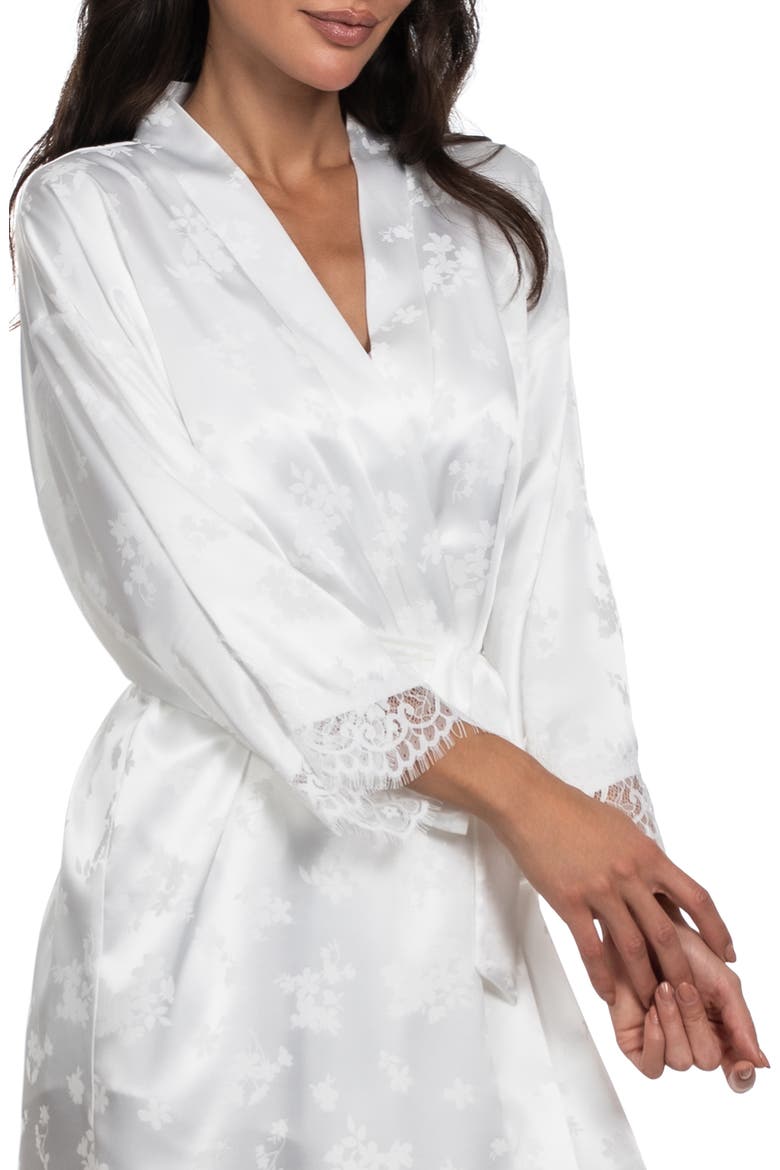 Shane Jacquard Satin Robe, Alternate, color, IVORY