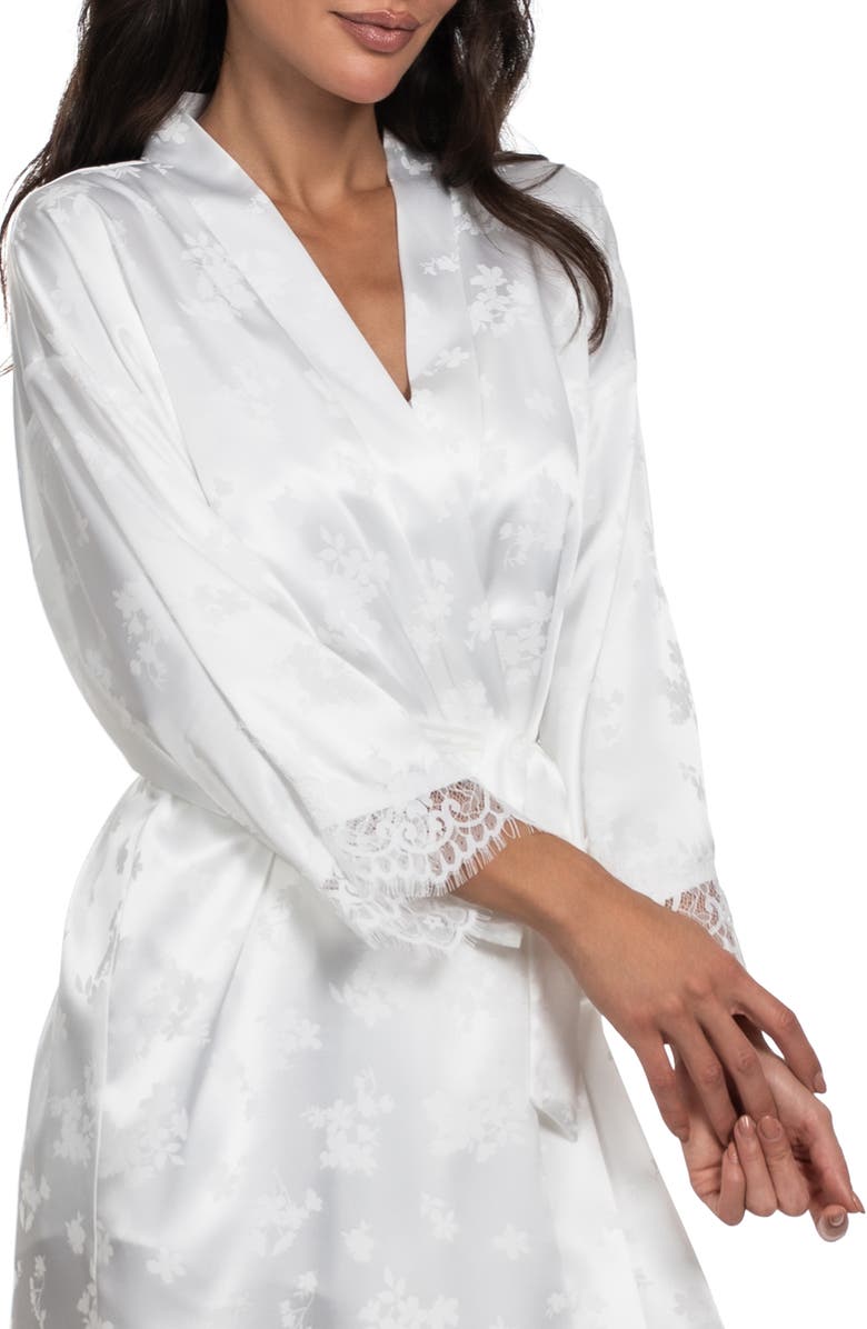 In Bloom by Jonquil Shane Jacquard Satin Robe, Alternate, color, Ivory