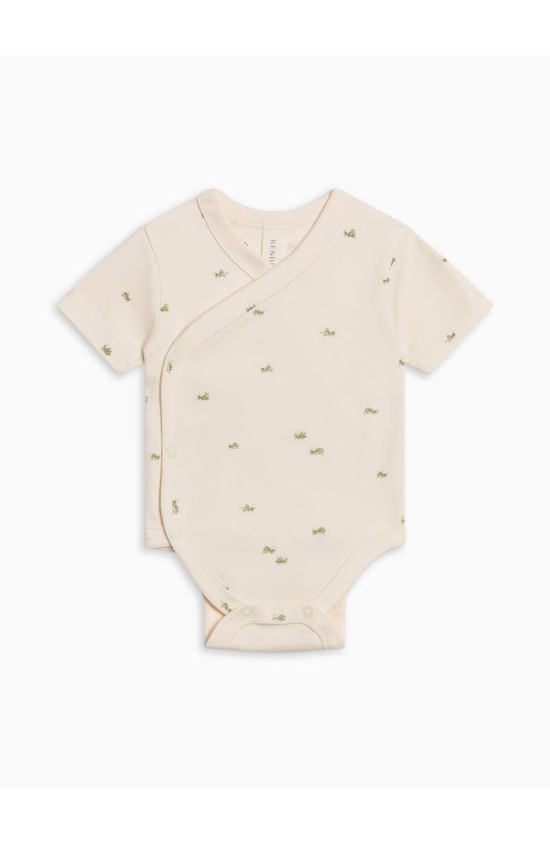 Colored Organics Organic Cotton Lark Short Sleeve Wrap Bodysuit, Alternate, color, Grasshopper / Fern + Mint