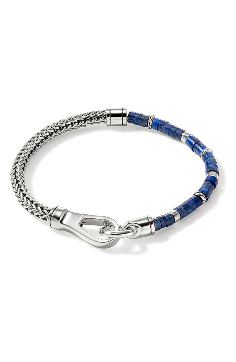John Hardy Heishi Chain Bracelet, Silver, Gemstones, Alternate, color, Lapis Lazuli