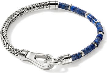 Heishi Chain Bracelet, Silver, Gemstones