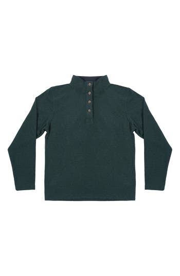 Burnside Jacquard Henley Sweatshirt In Green