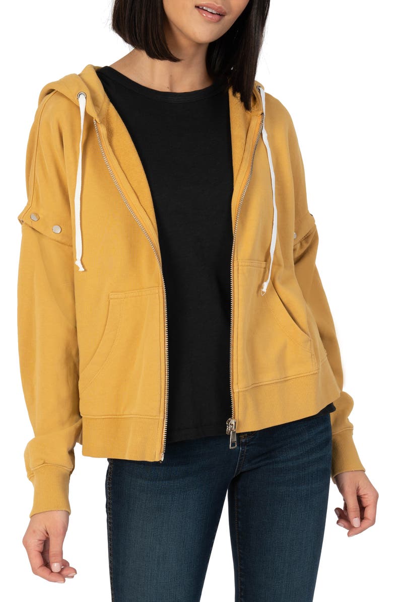 KUT from the Kloth Madelyn Convertible Sleeve Zip-Up Hoodie, Main, color,