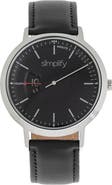 SIMPLIFY The 6500 Leather Strap Watch