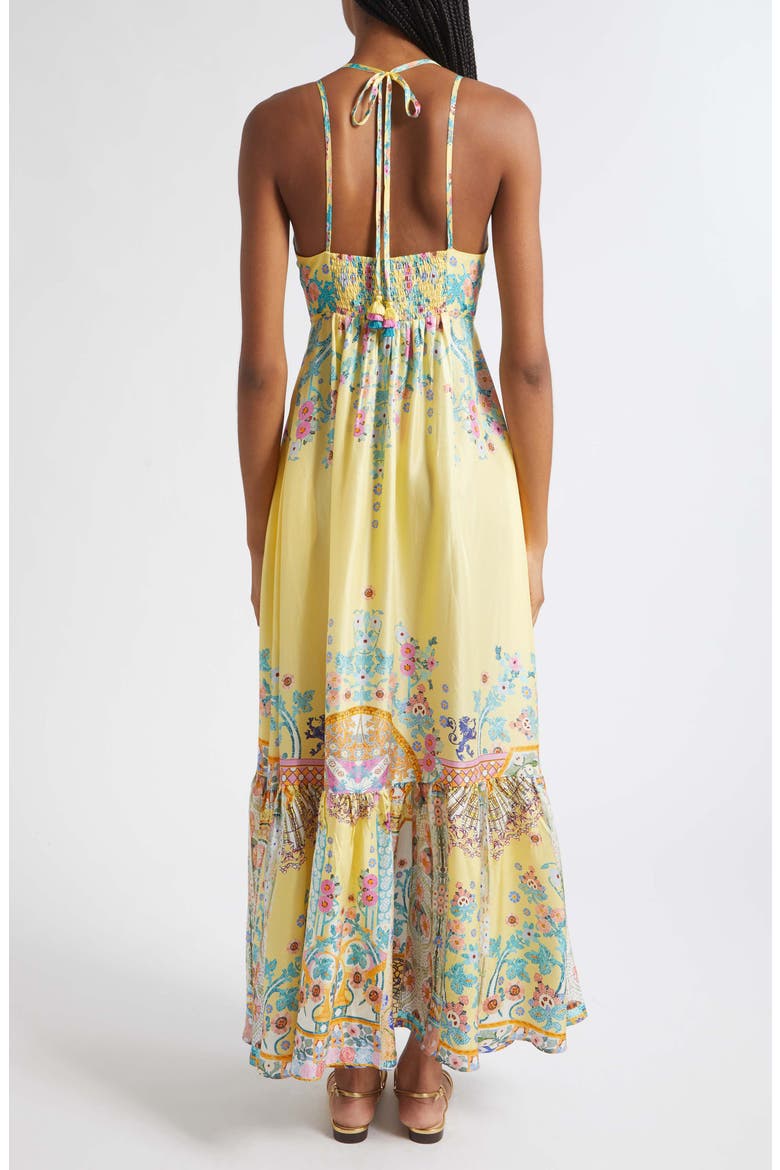 Barcelona Beaded Silk Halter Maxi Dress, Alternate, color, BARCELONA