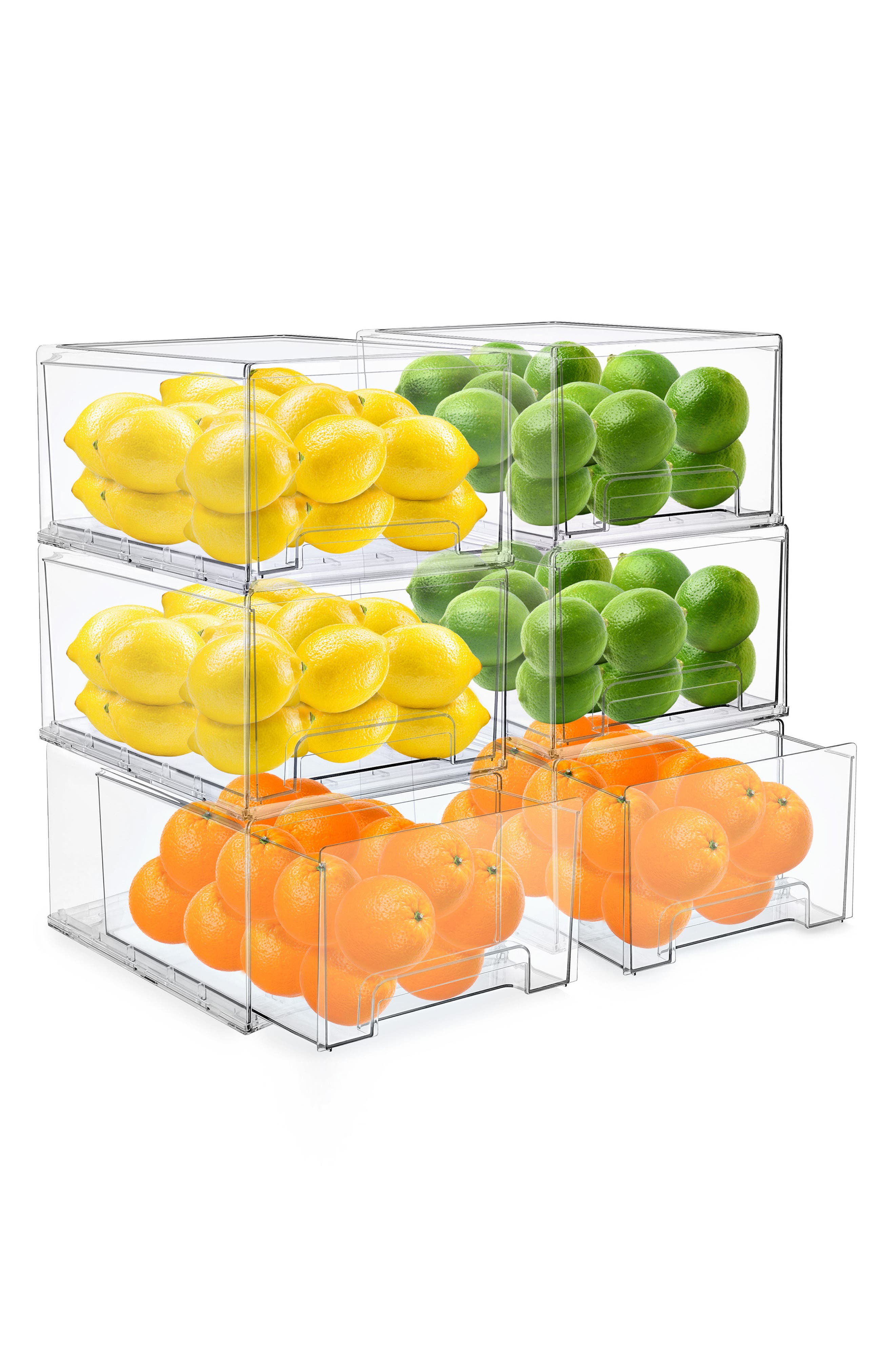 Set of 6 Large Fridge Storage Drawers